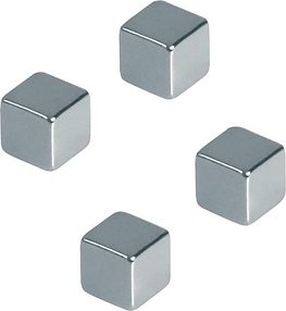 FRANKEN Magnete silber, Metall 1,0 x 1,0 x 1,0 cm, 4 St.