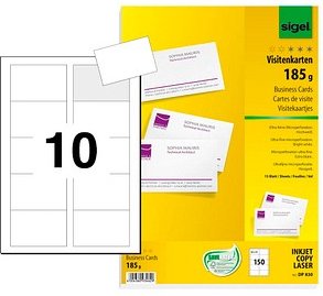 150 SIGEL Visitenkarten DP830 matt weiß 185 g/qm