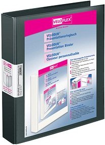 VELOFLEX VELODUR® Präsentationsringbücher 4-Ringe schwarz 4,6 cm DIN A4, 10 St.
