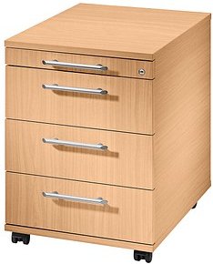 HAMMERBACHER Prokura Rollcontainer buche 4 Auszüge 42,8 x 58,0 x 59,0 cm