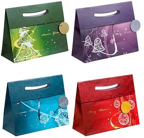 12 TSI Geschenktüten Weihnachten Elegant Motiv sortiert 33,0 x 26,0 cm