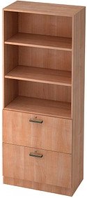 HAMMERBACHER Regalschrank Savona, V7300/N/N/SG nussbaum 80,0 x 42,0 x 200,4 cm, 1 St.