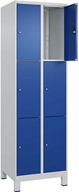 CP Schließfachschrank Classic Plus enzianblau, lichtgrau 080010-203 S10003, 6 Schließfächer 60,0 x 50,0 x 195,0 cm