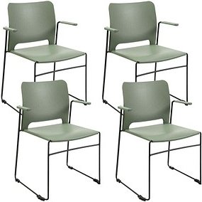 4 Topstar Besucherstühle Visit Lite RE10AOO olivgrün Kunststoff