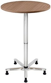 HAMMERBACHER VST08 Stehtisch höhenverstellbar nussbaum 80,0 x 80,0 x 72,0 - 114,0 cm