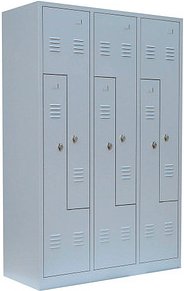 LÜLLMANN Z-Spind lichtgrau 525120, 6 Schließfächer 118,5 x 50,0 x 180,0 cm