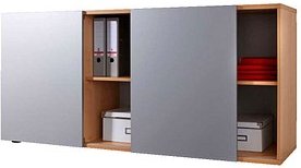 HAMMERBACHER Sideboard Haziender, V1780/6/S buche, silber 160,0 x 42,0 x 74,8 cm, 1 St.