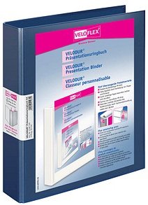 VELOFLEX VELODUR® Präsentationsringbücher 4-Ringe blau 4,6 cm DIN A4, 10 St.