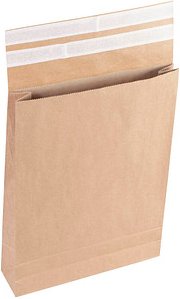 flexiPAK Faltentaschen classic Doppelfixverschluss ca. DIN B4 ohne Fenster braun mit 7,0 cm Falte, 300 St.