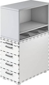 HAMMERBACHER Container-Aufsatz lichtgrau 42,8 x 80,0 x 53,0 cm, 1 St.