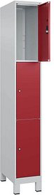 CP Schließfachschrank Classic Plus lichtgrau, rubinrot 080010-103 S10001, 3 Schließfächer 30,0 x 50,0 x 195,0 cm