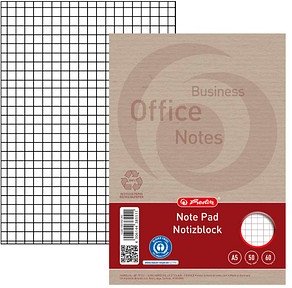 herlitz Notizblock Recycling DIN A5 kariert, 1 St.