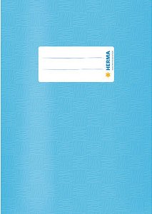 Thumbnail - HERMA Heftumschlag mit Baststruktur hellblau Kunststoff DIN A5