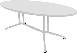Quadrifoglio Konferenztisch X2 weiß oval, V-Gestell weiß, 200,0 x 110,0 x 74,0 cm