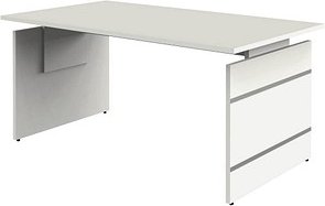 Thumbnail - Kerkmann Priola höhenverstellbarer Schreibtisch weiß rechteckig, Wangen-Gestell weiß 160,0 x 80,0 cm