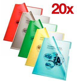 Thumbnail - 100 bene Sichthüllen DIN A4 farbsortiert glatt 0,15 mm