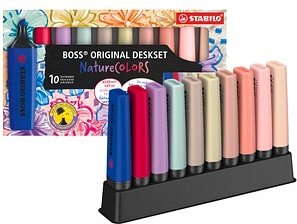 STABILO BOSS Original Deskset Wildflower Edition Textmarker farbsortiert, 10 St.
