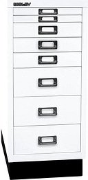 Thumbnail - BISLEY MultiDrawer™ L298S Schubladenschrank verkehrsweiß 8 Schubladen 27,8 x 38,0 x 67,0 cm