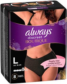 always Inkontinenzhosen discreet Boutique L Größe L für Frauen, 8 St.