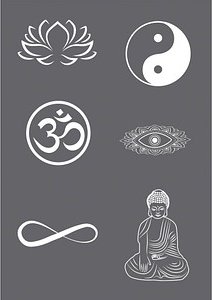 Thumbnail - Rayher Siebdruckschablone Symbole grau