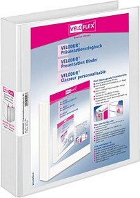 VELOFLEX VELODUR® Präsentationsringbücher 2-Ringe weiß 4,6 cm DIN A4, 10 St.