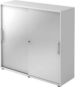 HAMMERBACHER Schiebetürenschrank, V1753S/W/S/RE silber, weiß 2 Fachböden 120,0 x 40,0 x 110,0 cm