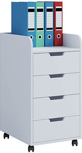 Thumbnail - VCM my office Konal Maxi Rollcontainer weiß 4 Auszüge 40,0 x 50,0 x 74,0 cm