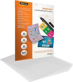 Fellowes Admire Stylish Matt Laminierfolien matt für A3 80 micron, 25 St.