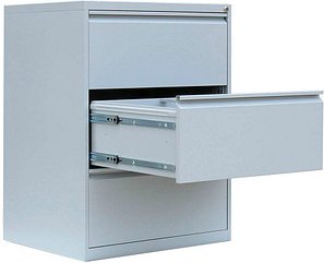 LÜLLMANN Hängeregistraturschrank lichtgrau 3 Schubladen 76,0 x 62,0 x 101,2 cm, 1 St.