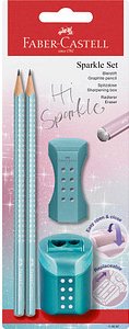 FABER-CASTELL Grip Sparkle Bleistift-Set B ocean metallic, 1 Set