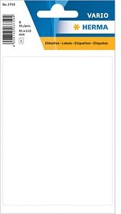HERMA Etiketten 3759 weiß 81,0 x 110,0 mm