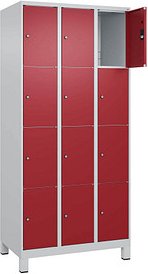 CP Schließfachschrank Classic Plus lichtgrau, rubinrot 080010-304 S10001, 12 Schließfächer 90,0 x 50,0 x 195,0 cm