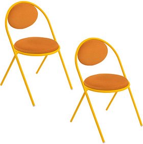 Thumbnail - 2 meet powered by PAPERFLOW Besucherstühle SATURNE CHSATX2DSC.20.20 safran Kunstleder