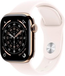Apple Watch Series 11 42 mm Titan (GPS+Cellular) Sportarmband S/M blassrosa, roségold