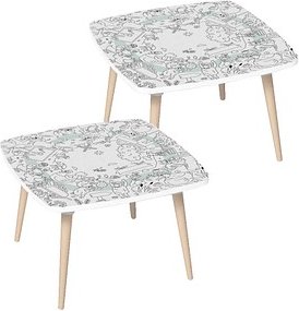 PAPERFLOW Kids Bauernhof Maltische weiß 60,0 x 60,0 x 40,0 cm