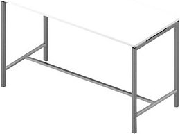 Thumbnail - Quadrifoglio Stehtisch Creo weiß rechteckig, 4-Fuß-Gestell alu, 180,0 x 80,0 x 107,0 cm