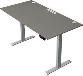 Kerkmann Move 1 plus elektrisch höhenverstellbarer Schreibtisch grafit rechteckig, T-Fuß-Gestell grau 160,0 x 80,0 cm