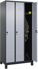 CP Spind Classic Plus schwarzgrau, weißaluminium 080010-30 S10068, 3 Schließfächer 90,0 x 50,0 x 195,0 cm