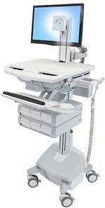 ergotron Visitenwagen StyleView SV44 Monitor Gelenk grau für 1 Monitor, 1 Tastatur, 1 Maus