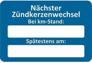 EICHNER Aufkleber Nächster Zündkerzenwechsel bei, blau/weiß, 250 St.
