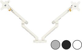 Thumbnail - BAKKER ELKHUIZEN Monitor-Halterung BE Flexible Dual BNEBFDW weiß für 2 Monitore, Tischklemme