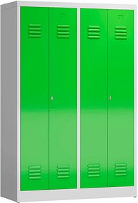 ClassiX Spind gelbgrün, lichtgrau X-510445, 2 Schließfächer 118,5 x 50,0 x 180,0 cm