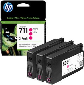 HP 711 (CZ135A) magenta Druckerpatronen, 3er-Set
