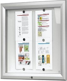 Showdown® Displays Schaukasten T silber 6x DIN A4 80,5 x 4,7 x 76,0 cm, 1 St.