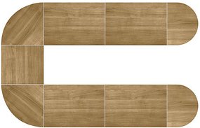 HAMMERBACHER Konferenztisch nussbaum oval, Rundrohr chrom, 380,0 x 240,0 x 72,0 - 74,0 cm