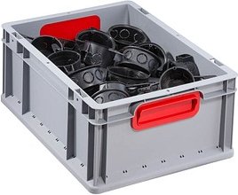 Thumbnail - Allit ProfiPlus Eurobox grau, rot 30,0 x 40,0 x 17,0 cm, 1 St.