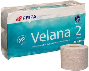 FRIPA Toilettenpapier Velana 2-lagig Recyclingpapier, 8 Rollen