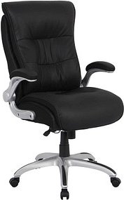 Thumbnail - XXL Chefsessel, 10004 Kunstleder schwarz, Gestell silber