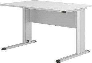 Thumbnail - HAMMERBACHER Inader Schreibtisch lichtgrau rechteckig, C-Fuß-Gestell silber 120,0 x 80,0 cm
