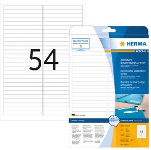 Thumbnail - HERMA Etiketten 10015 weiß 96,0 x 10,0 mm, 25 Blatt